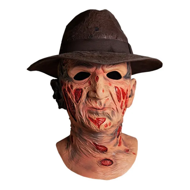 Trick Or Treat Studios Masks-A Nightmare on Elm Street - Deluxe Freddy Krueger Mask with Fedora Hat