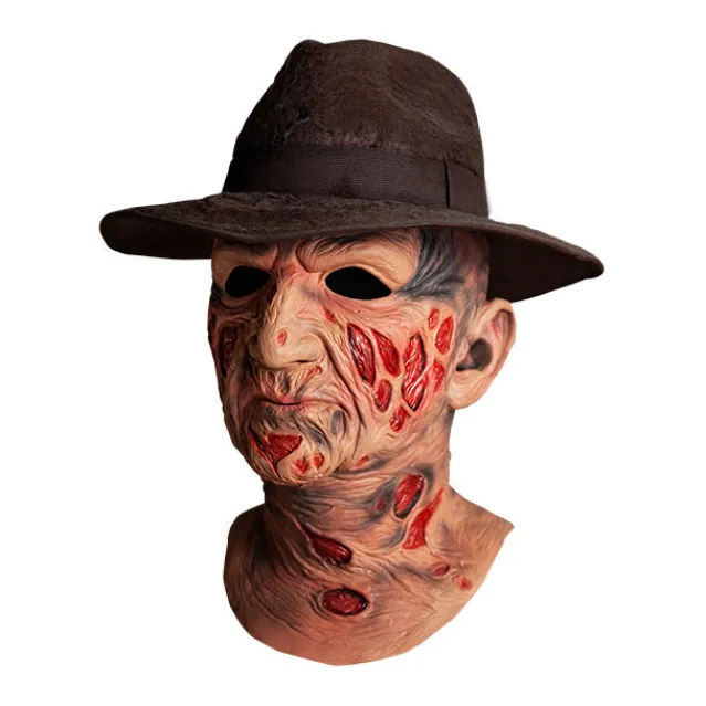 Trick Or Treat Studios Masks-A Nightmare on Elm Street - Deluxe Freddy Krueger Mask with Fedora Hat