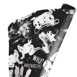 Trick Or Treat Studios Wrapping Paper|Home & Decor-Ghostbusters - Black & White Wrapping Paper